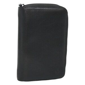 GUCCI Planner case Leather Black 146241 Auth